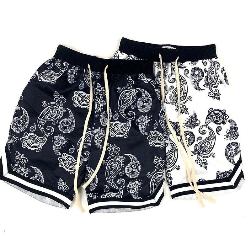 2023 Harajuku Streetwear Shorts Männer Bandana Muster Mode Sommer Shorts Hip Hop Casual Bottoms elastische Taille Mann Freizeit hose