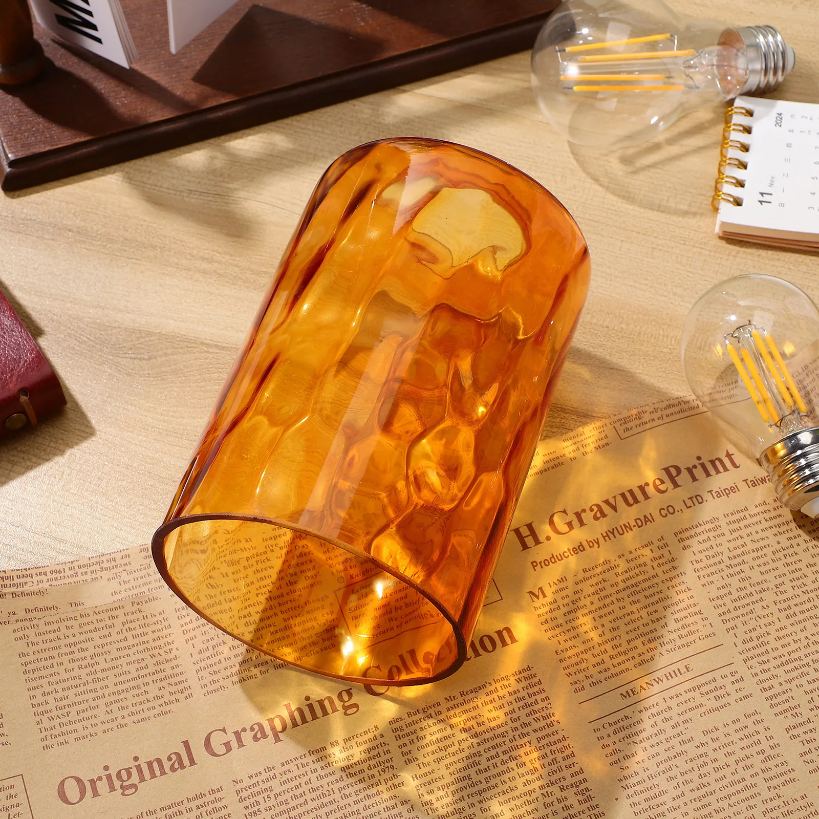 

Stone Texture Glass Pendant Lamp Shade Decorative Replacement Lampshade for Bedroom Living Room Light Fixture Cover