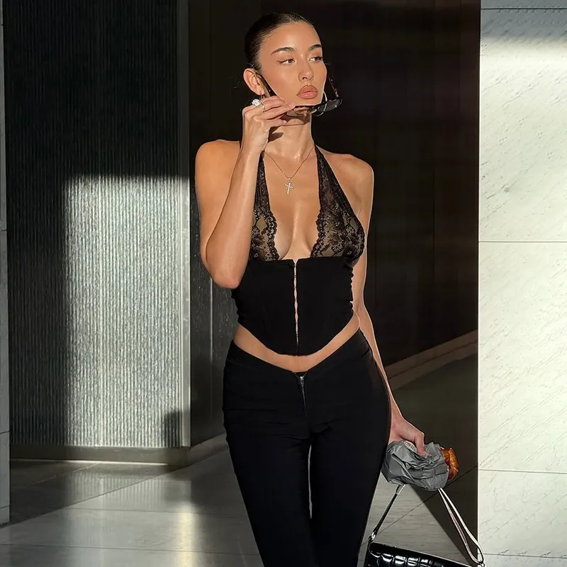 

Новинка! Модный женский топ-бюстье из кружева с пуговицами, универсальный, однотонный, удлиненный фасон.