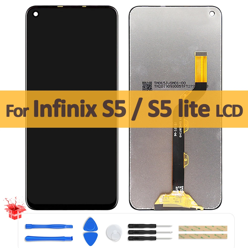 

Оригинальный ЖК-дисплей 6,6 дюйма для Infinix S5 X652, ЖК-дисплей S5 Lite X652B X652C кодирующий преобразователь сенсорного экрана в сборе, замена для Infinix S5