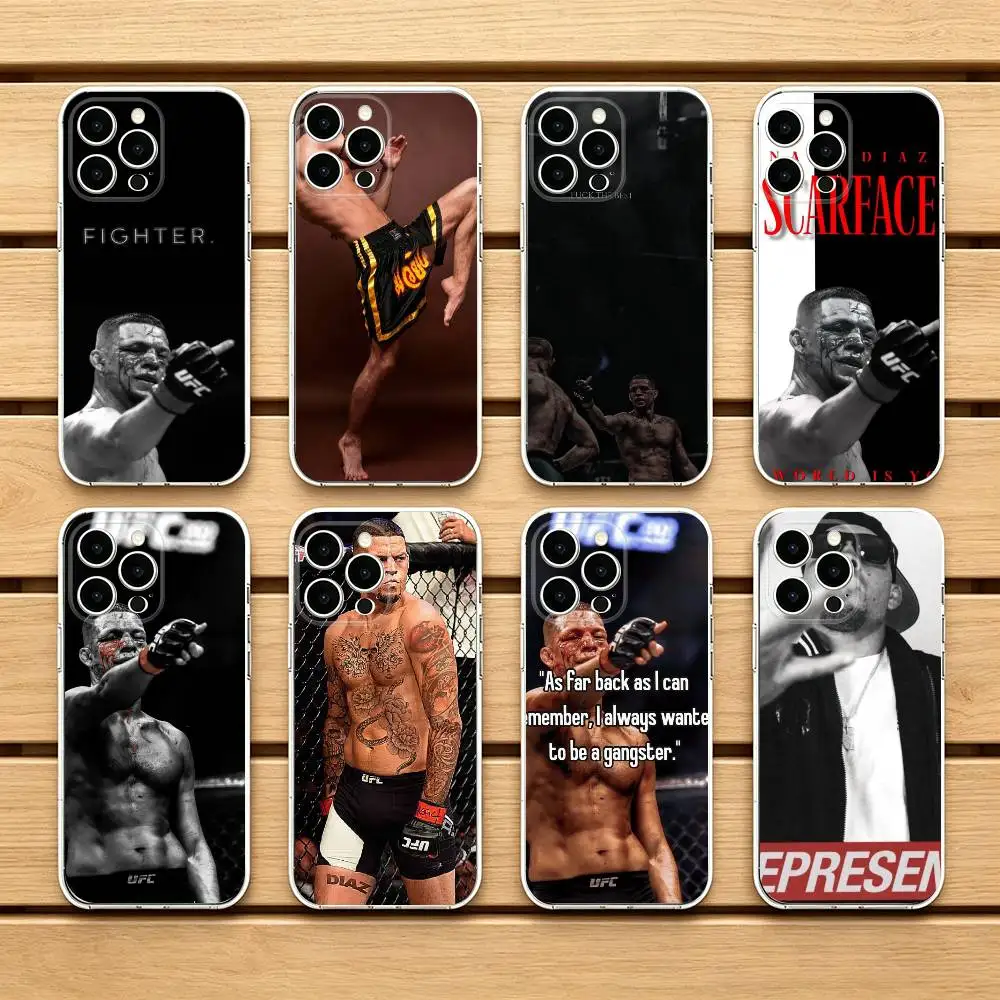 

Nate D-Diaz Boxing For Phone 17 Air 16 15 14 13 12 11 Pro Max Plus Cover