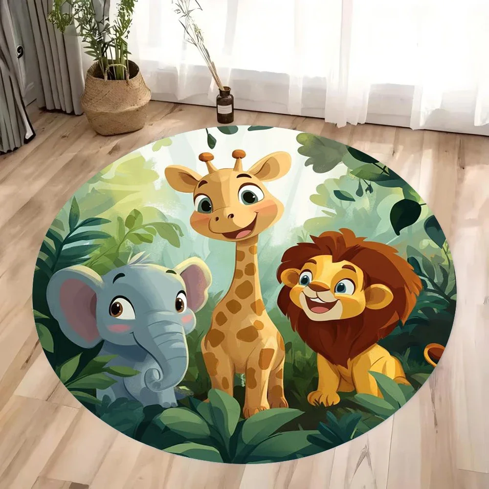 The Lion King Round Living Room Bedroom Table and Chair Sofa Decorative Carpet and Rug Play Mat