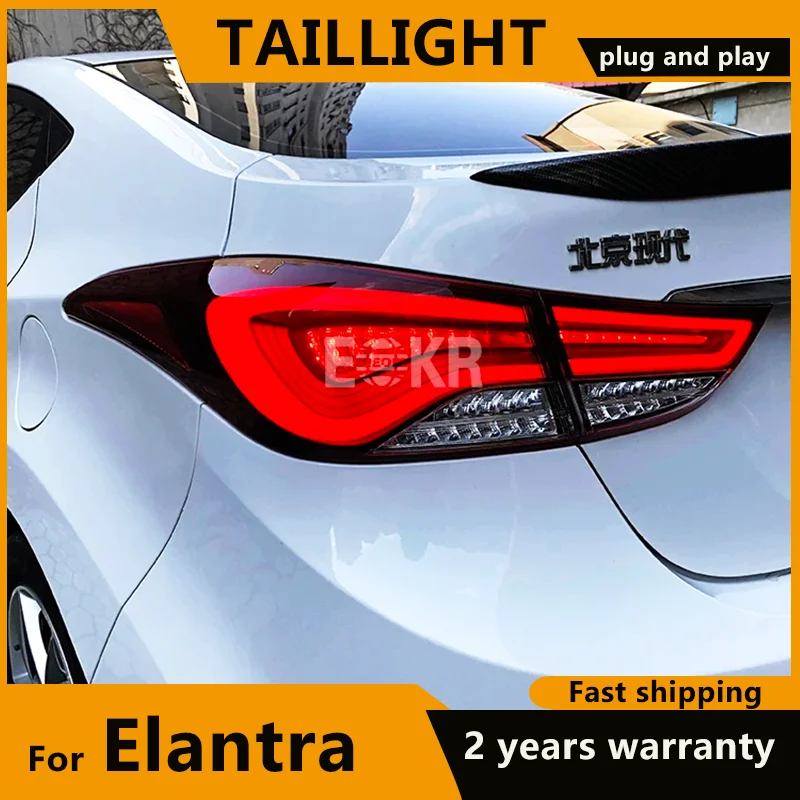 Car LED Tail Lights For Hyundai Elantra 2012-2018 Led Running Tail Lights Fog lamp Rear Lamp DRL+Brake+Park+Signal lights