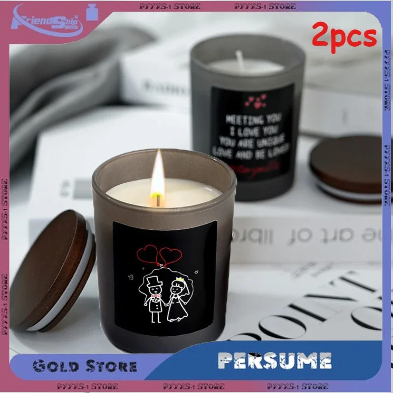 2pcs Aromatherapy Candles Hotel Bedroom Atmosphere Sweet Smell Scented Candles Home Decoration Birthday Valentine's Day Gift