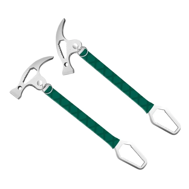 All-in-One Folding Claw Hammer, Multi-Tool with Nail Puller, Pry Bar and Adjustable Wrench for Outdoor