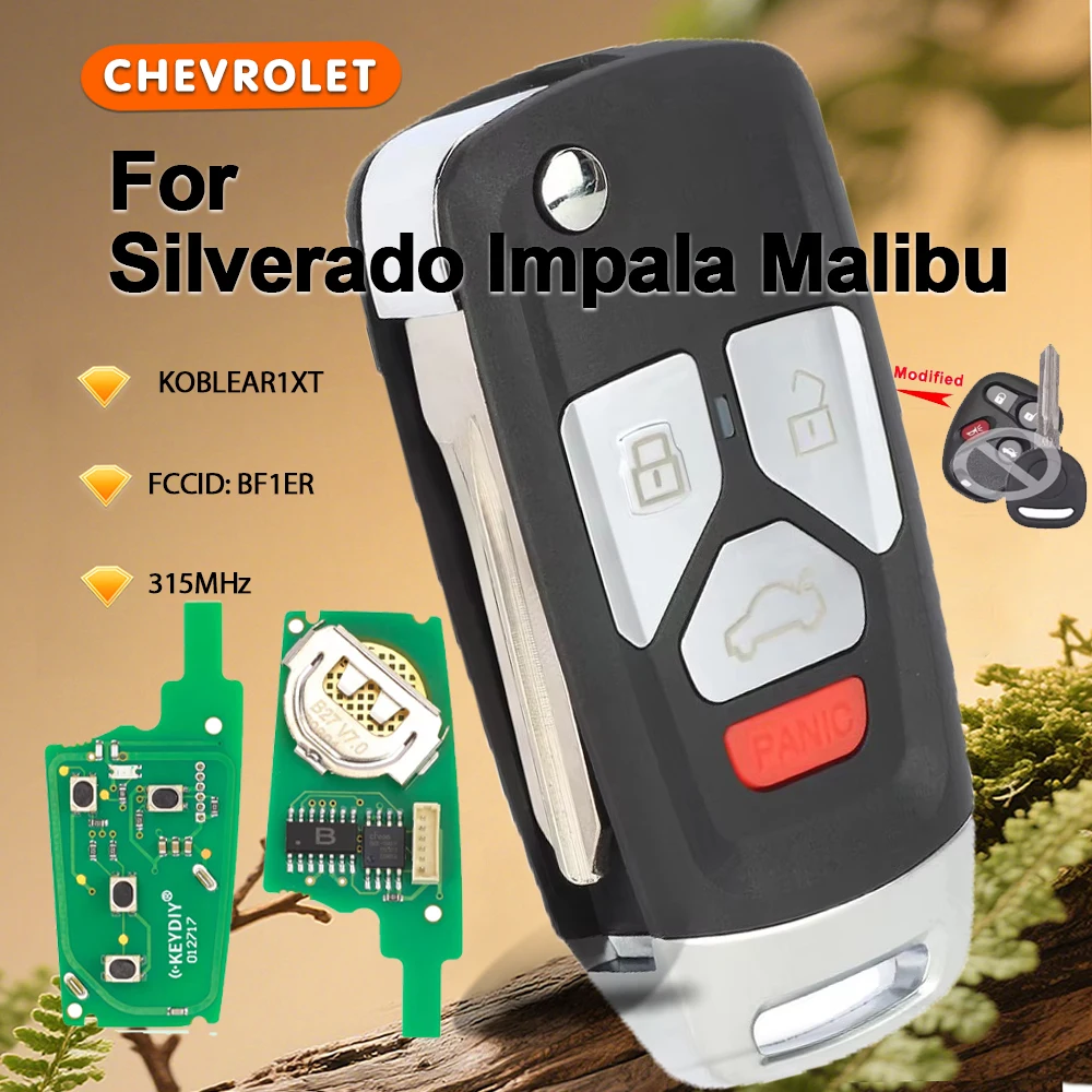 KEYECU KOBLEAR1XT 315MHz Upgraded For Chevrolet Silverado Impala Malibu For Cadillac For GMC For Buick Key Remote Fob ID46 Chip