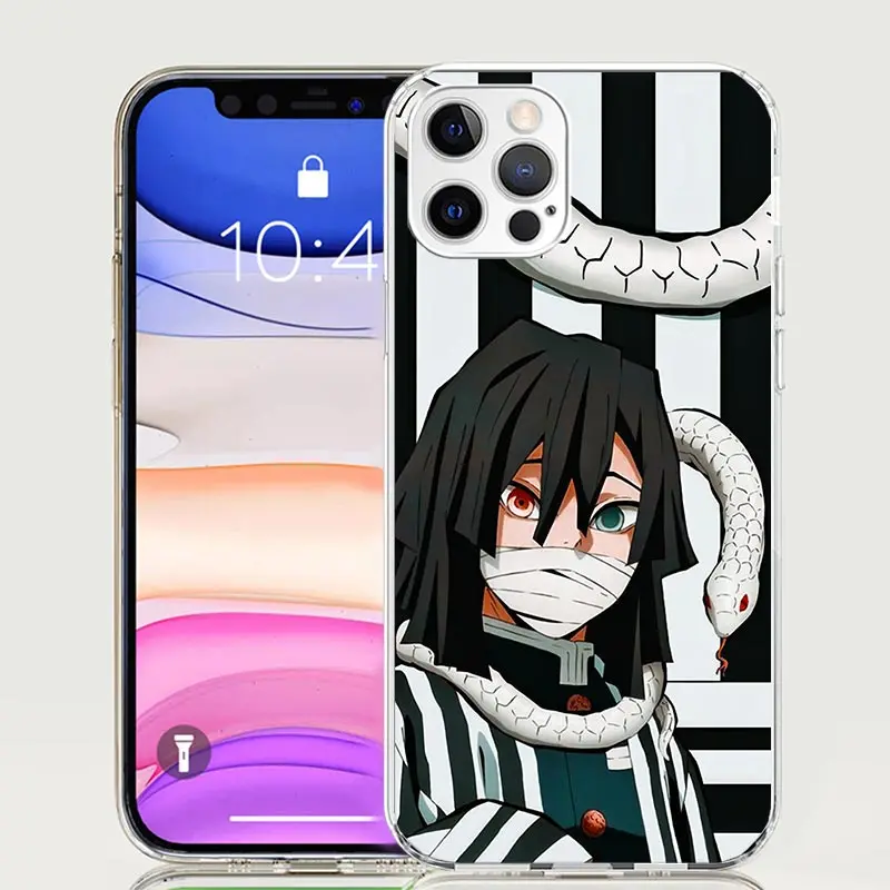 Demon Slayer Iguro Obanai Phone Case For Apple Iphone 11 12 13 Mini 14 15 16 Pro Max 7 Plus X XS XR SE Art Customized Coque Capa