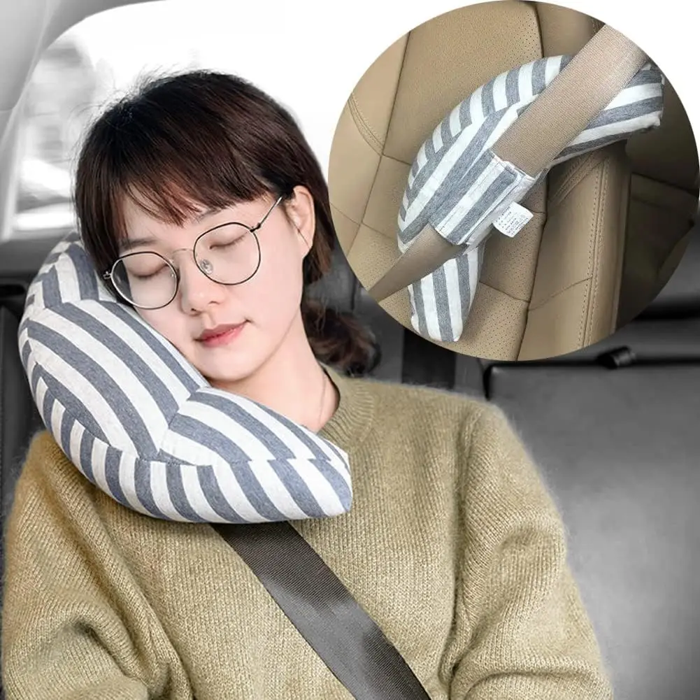Portable Reversible Car Neck Pillow Suitable for Car - Travel Neck with Shoulder Protection Cover, Soft Neck for Driving & Sleep