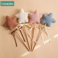 1PC Baby Rattle Toy Beech Wooden Star Wooden Magic Wand Wood Teething Rodent Nursing Accessories Montessori Toys Play Gym Toy