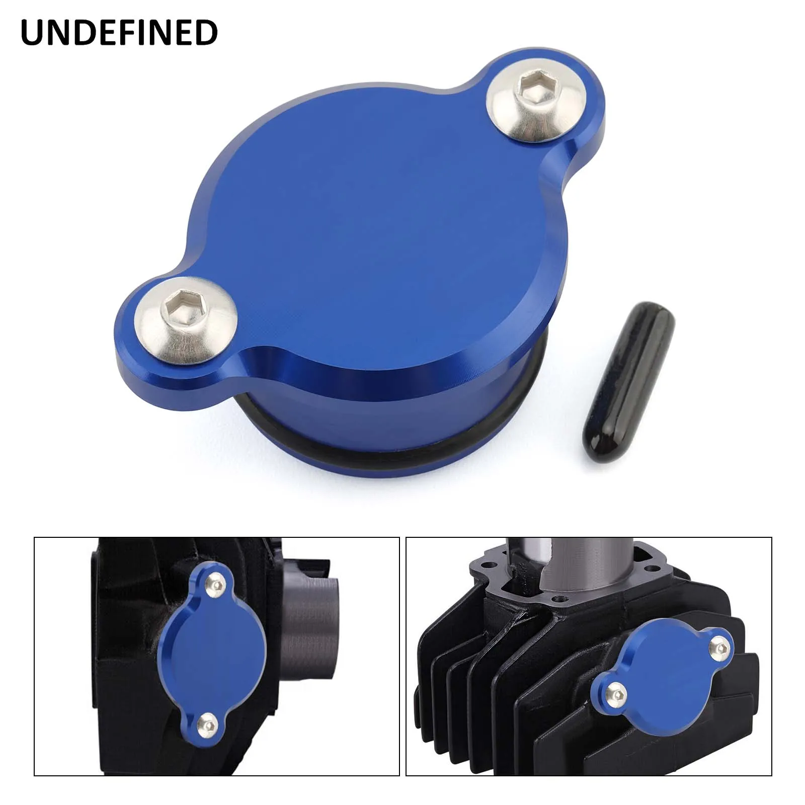 Motorcycle CNC Oil Injection Pump Delete Block Off Plug for Yamaha PW50 PW80 Y-Zinger 1991-2024 6061 Billet Aluminum Blue Black