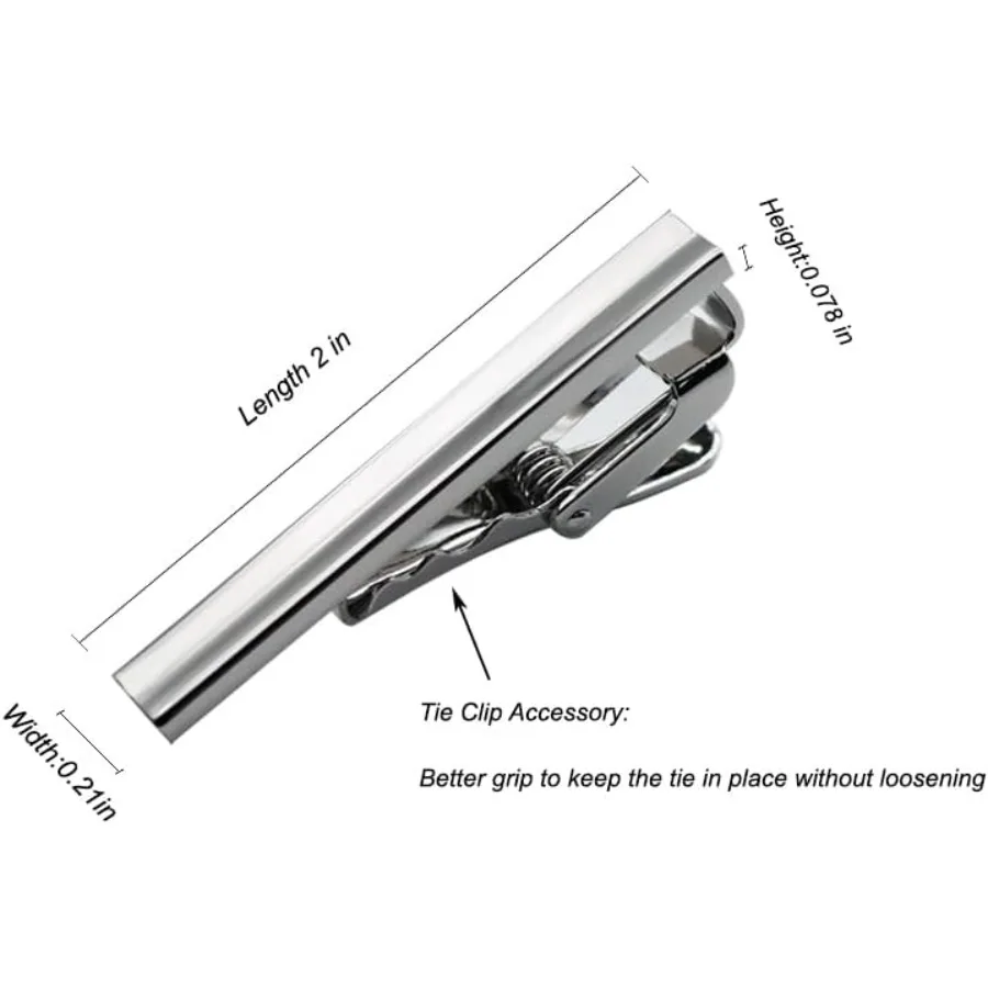 Простой набор узких зажимов для галстука из 3 предметов золотого, серебряного и черного цвета длиной от 1,5 до 2 дюймов, идеально подходящий для свиданий, деловых встреч, Wed