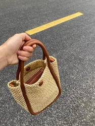 Straw Bag 2024 New Literary And Retro Handbag Casual Crossbody Bag Commuting Shoulder Bag