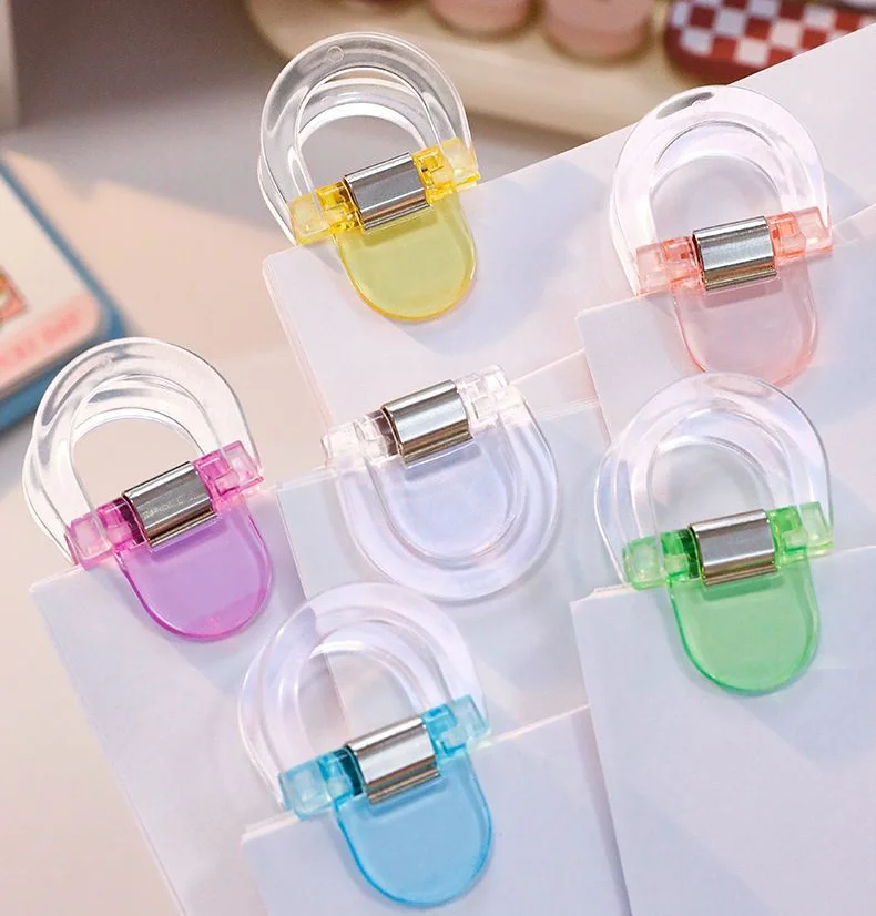 Multifunctional Page Holder Clip Multicolor Paper Clips Set Mini Transparent for Memo File Index Magazine Household