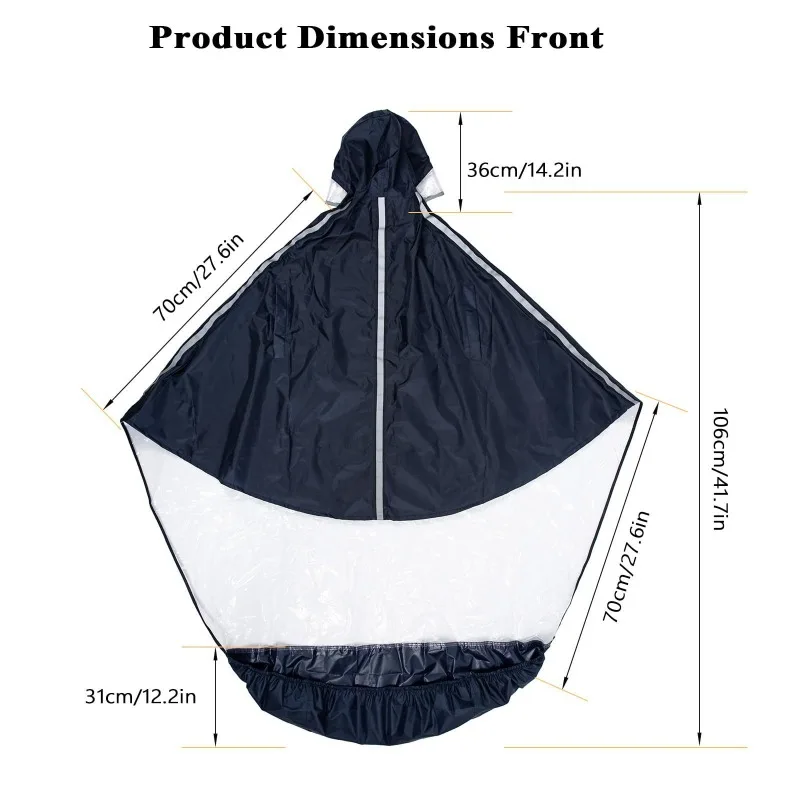Protective Full Body Rain Poncho Large Widened Portable Rain Cover for Elderly Mobility Scooter Against Heavy Rain