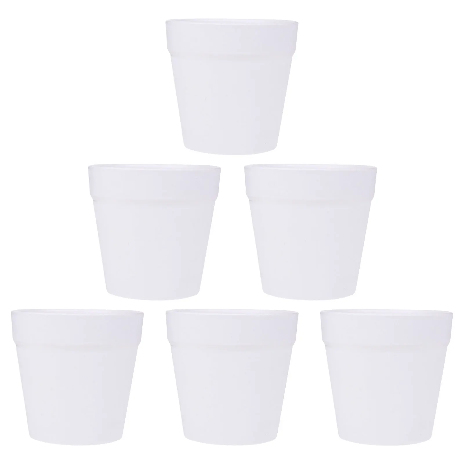 

6 Pcs DIY Flower Pot Kids Crafts Blank Painting Flower Pots for Children White Plastic Planter Kids Painting Kits