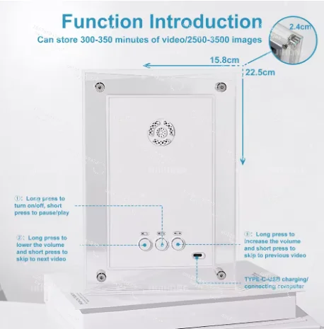 The World's First Intelligent Induction Switch Light Electronic Video Album Acrylic Digital Photo Frame