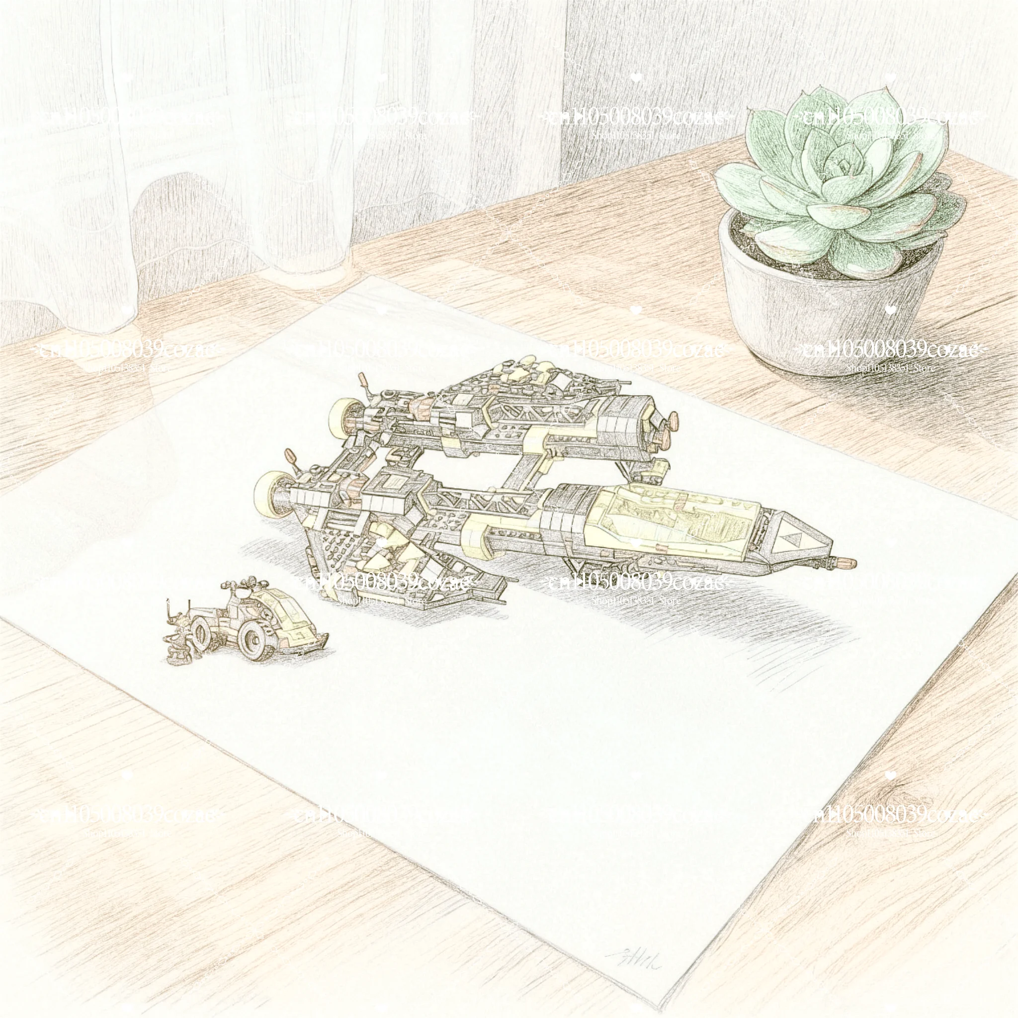 

В наличии Новинка 2025 года, 1151 шт., черная модель Renegade, строительные блоки, космический корабль, набор кирпичей «сделай сам», игрушки для мальчиков, подарки для взрослых