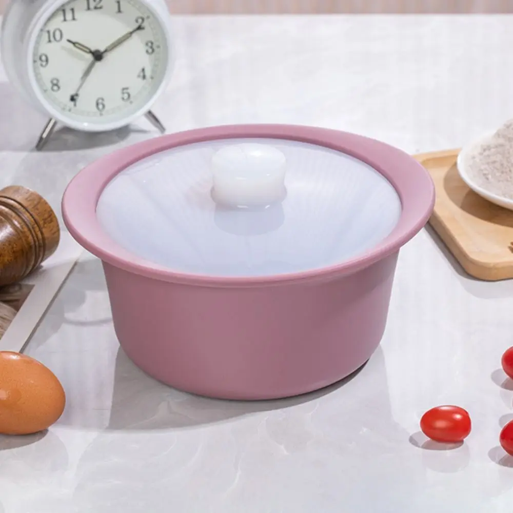

Silicone Microwave Steamer Pot Fall-resistant Round Soup Bowl Heat-Resistant with Lid Microwave Steamer Bowl Refrigerator