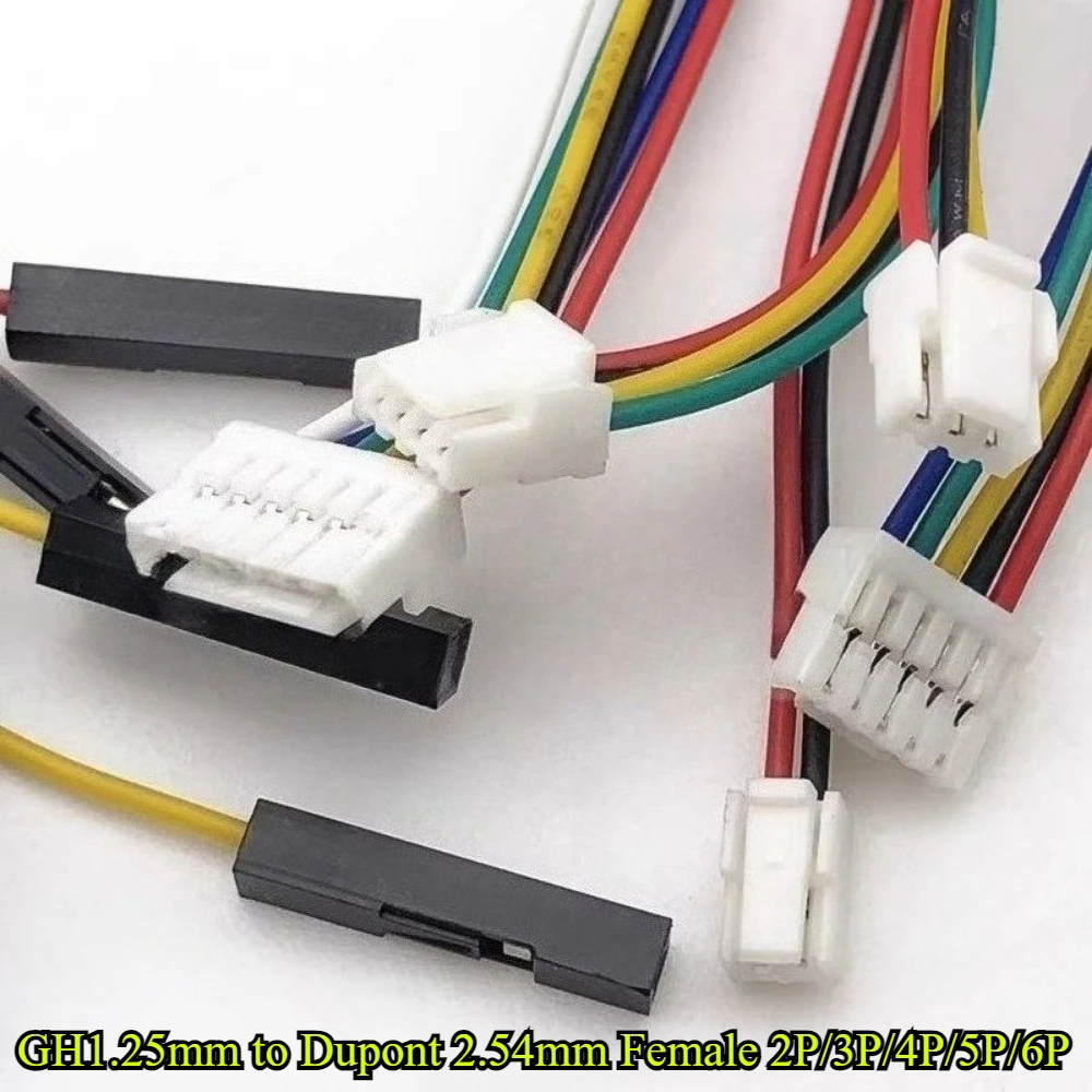 20Pcs GH1.25mm 2P/3P/4P/5P/6P to Dupont 2.54mm Female head Terminal Wire 20cm 28AWG Electronic Extension Wire Conversion Cable