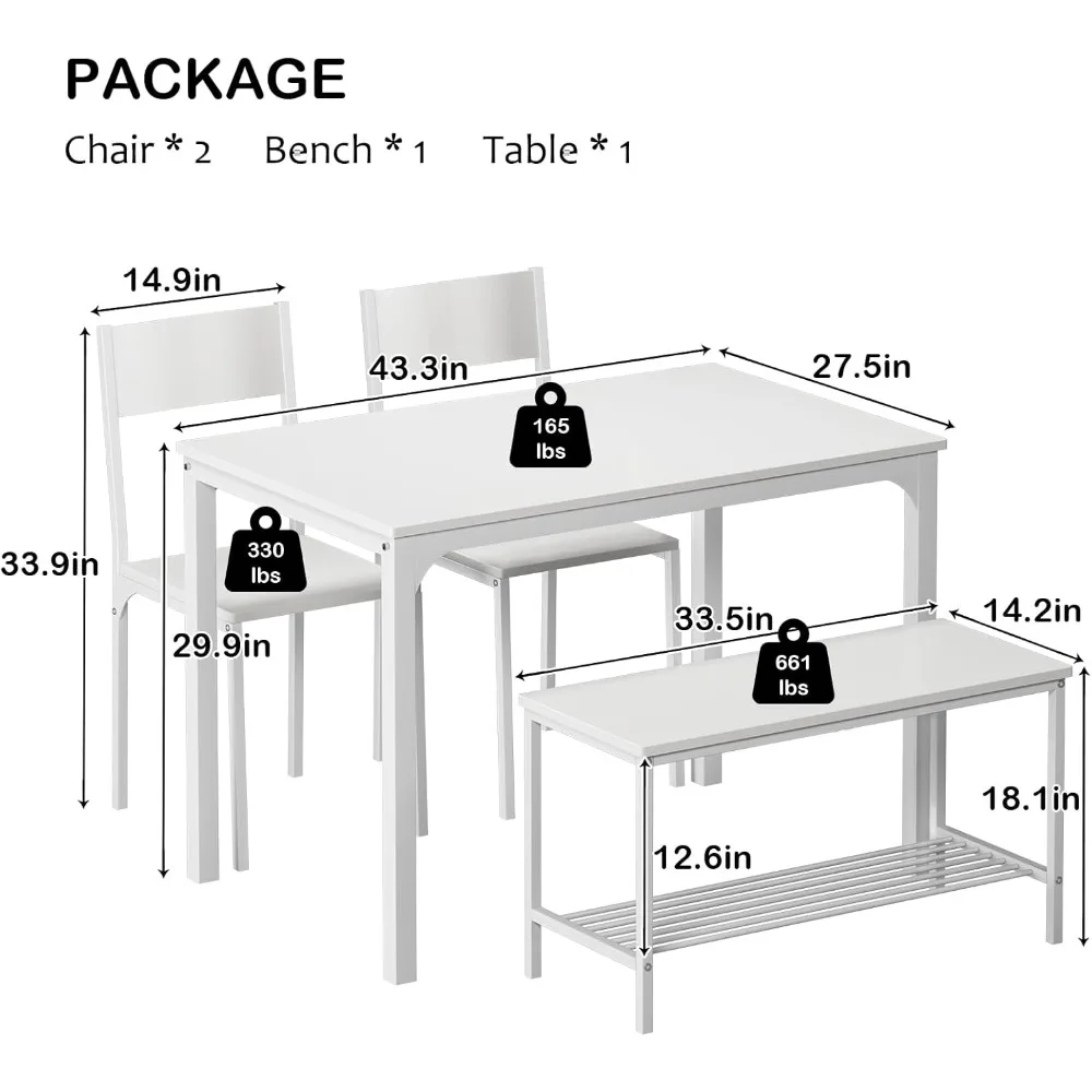 طقم طاولة الطعام Soges عبارة عن مجموعة مكونة من 4 قطع مصممة لترتيب جلوس مريح لأربعة أشخاص. علامة تبويب المطبخ هذه