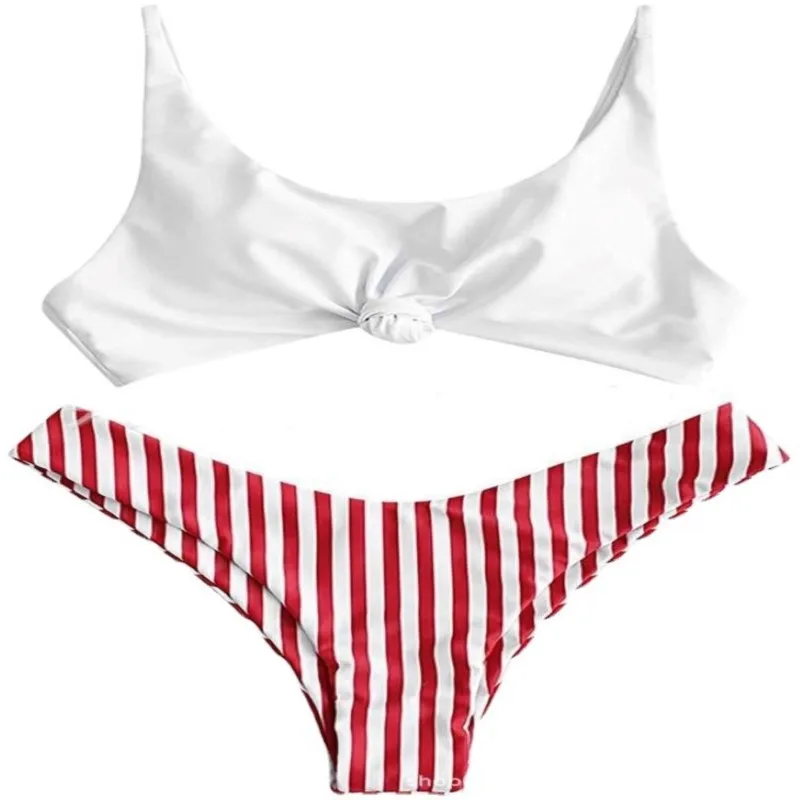 Maillot de bain à rayures pour femmes, ensemble deux pièces, sexy, plus riche, vêtement de plage, micro, string, 2024