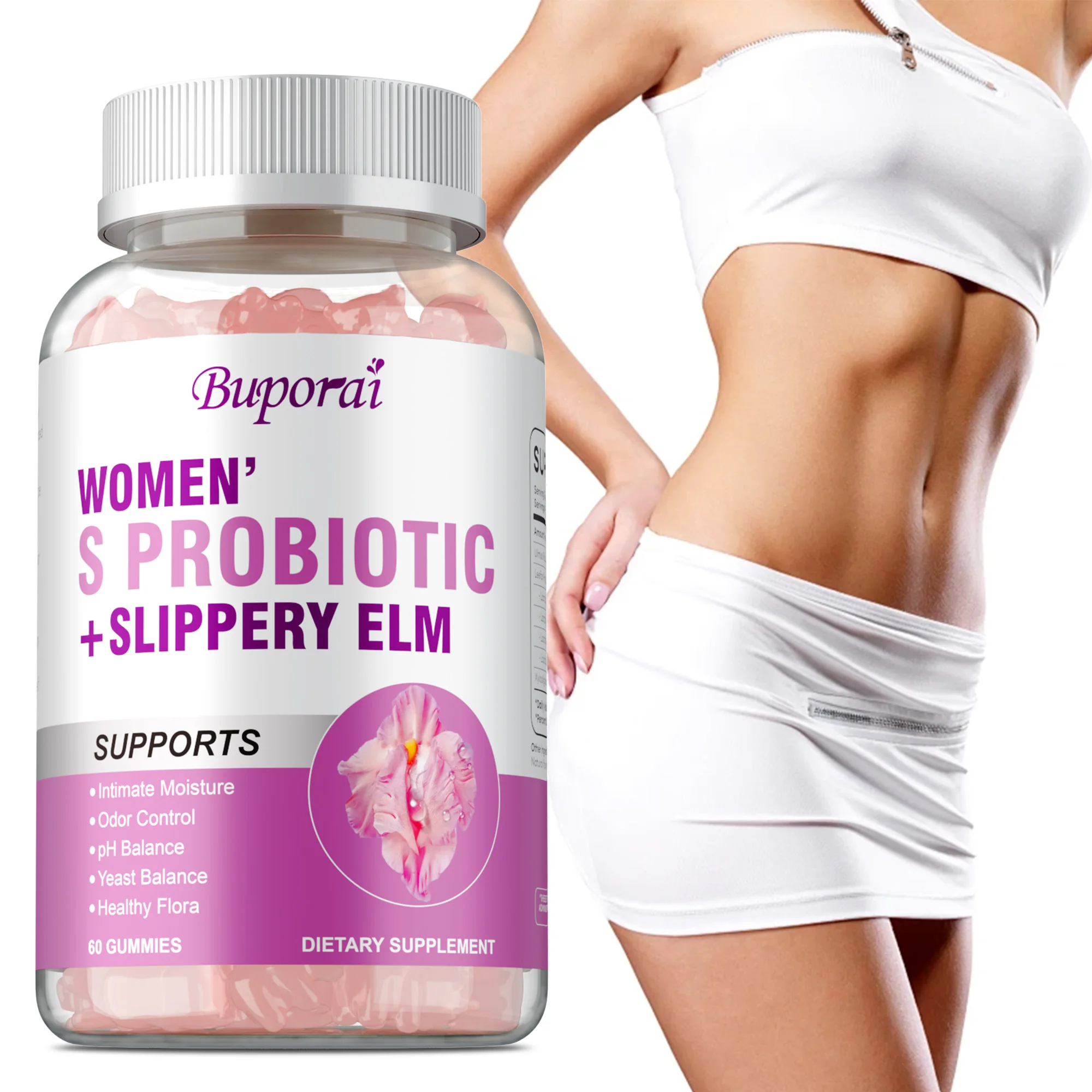 

Women's Probiotics Gummies with Slippery Elm for Women Supports PH Balance Gut Health & Immune System