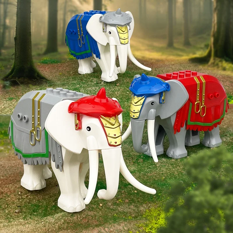 インド帝国軍の森の動物たち 象 ミニアクションフィギュア アクセサリー 軍隊 モデル 組み立てキット ブロック おもちゃ