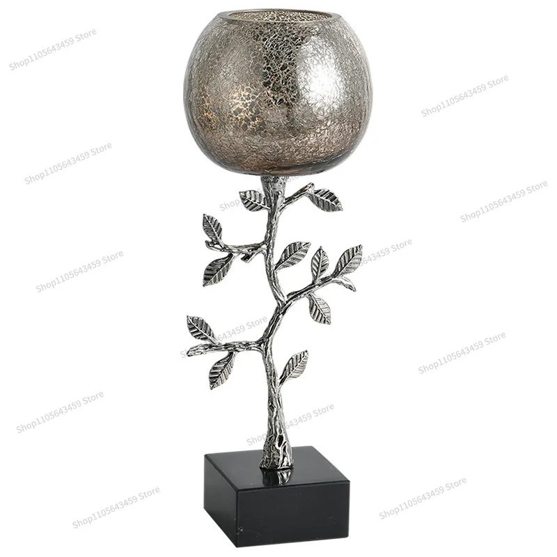 For stainless steel alloy fortune tree candlestick ornament model room dining table side cabinet wedding layout props