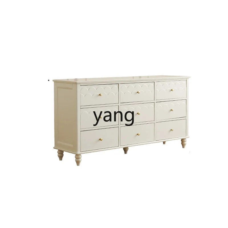 

LT French cherry wood solid wood nine chest chest bedroom bedside storage chest