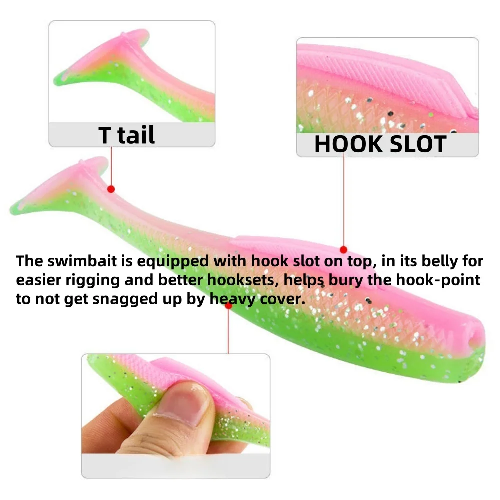 MUKUN 10 Stück MINI TPR Soft Bait 40 mm 0,5 g Soft Paddle Tail Swimbait Angelköder Künstliche Silikonköder Wobbler Soft Lures – Detail 5