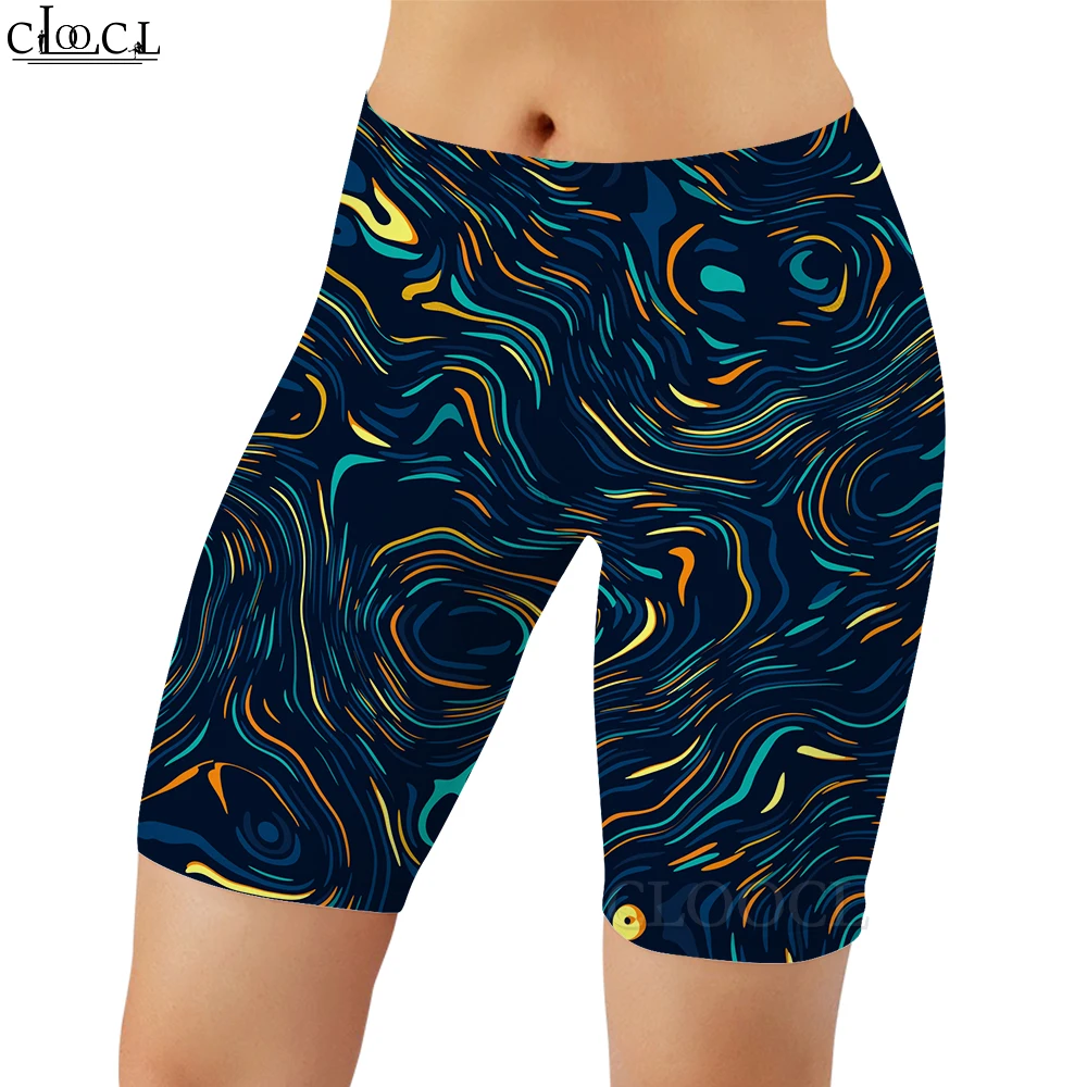 CLOOCL Van Gogh Starry Night Women Legging Shorts 3D Printed Legging Gym Training Push-up Butt Lifting Slimming Shorts Fashion