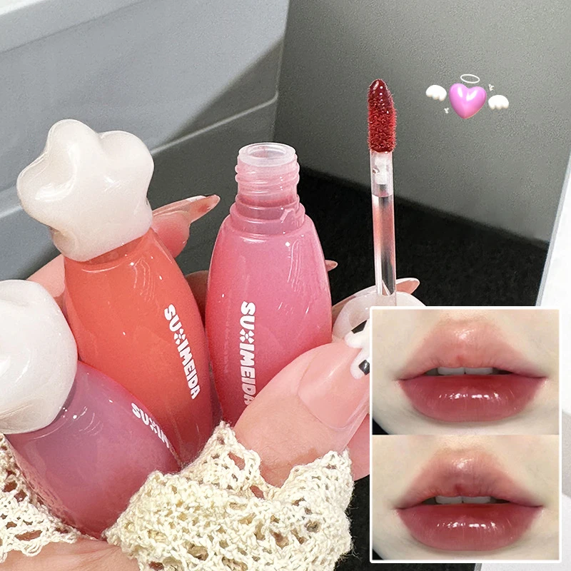 مرآة المياه ملمع الشفاه الشرير الكرز الأحمر الشفاه الصقيل ترطيب أحمر الشفاه السائل واضح ماكياج الكورية مثير الشفاه تينت النساء مستحضرات التجميل #5