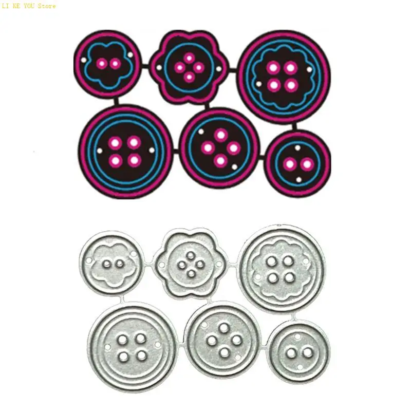 W3JE Silver ButtonCutting Dies Greeting Invitation Message Card Photo Album Making for Festival Birthday Celebration Cards