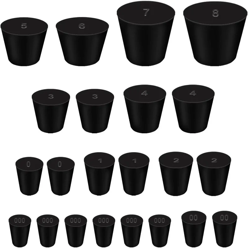 22pcs Solid Rubber Stopper Conical High-Temperature Sealing Plugs for Electroplating Oxidation Shielding Powder Coating