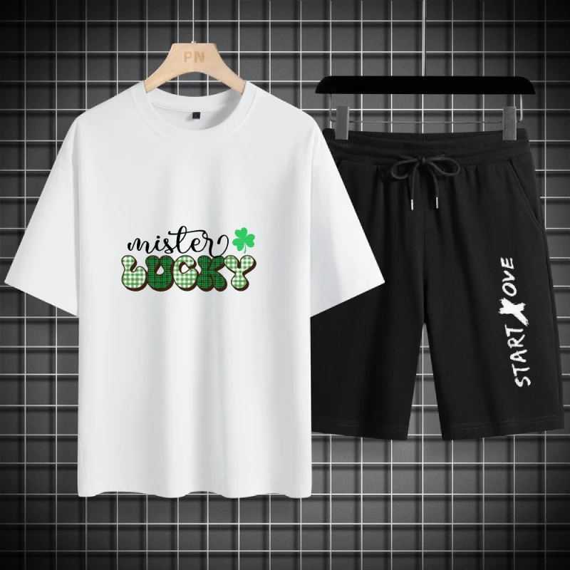 

2025 Men's Fashion Casual Summer Set Thin Breathable and Comfortable T-shirt and Shorts Two-piece Clothing Ideal for Vacation