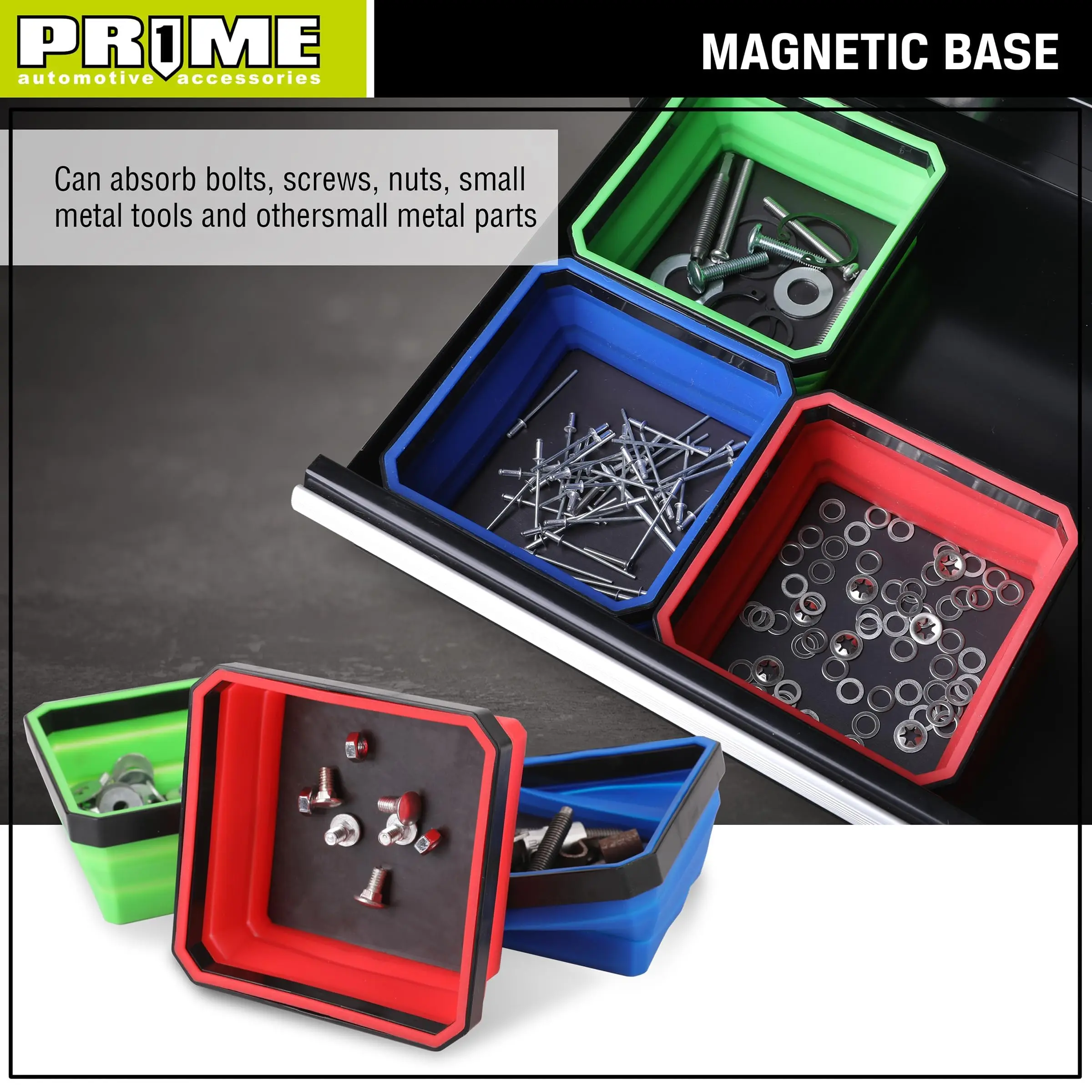 4.5Inch Collapsible Magnetic Screw Tray Silicone Bowl Tool Part Storage Box Organizer For Plumber Carpenters
