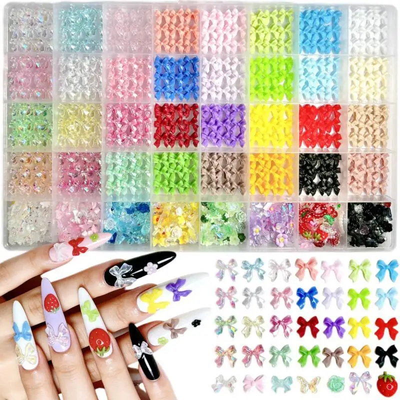 

Набор для 3D-дизайна ногтей с 40 сетками: блестящие стразы и украшения для маникюра своими руками, для салонов и повседневного использования