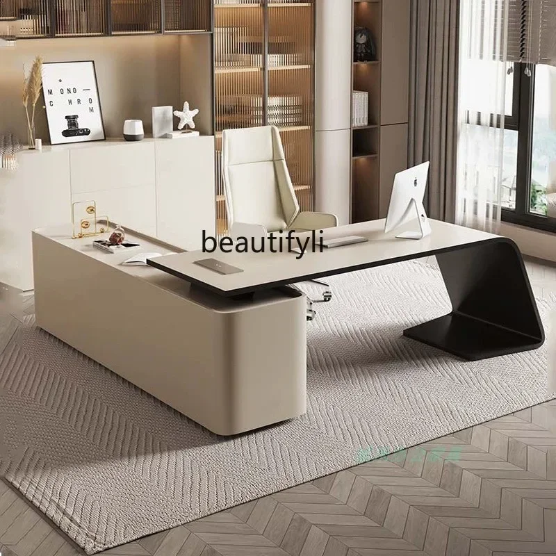 

2003Paint Boss Desk Light Роскошный современный простой письменный стол Высококачественный креативный рабочий стол для салона красоты Стол и стул