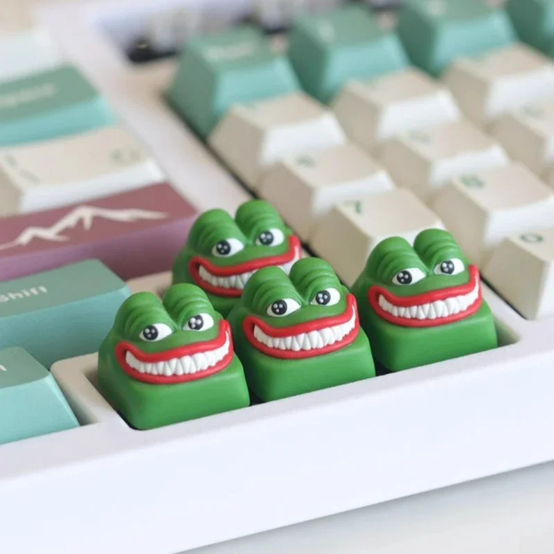 Point Lovely Frog Animal Keycap 3D Artisan Cute Keyboard Cap Handmade Personality Resin Custom KeyCap for Mechanical Keyboard