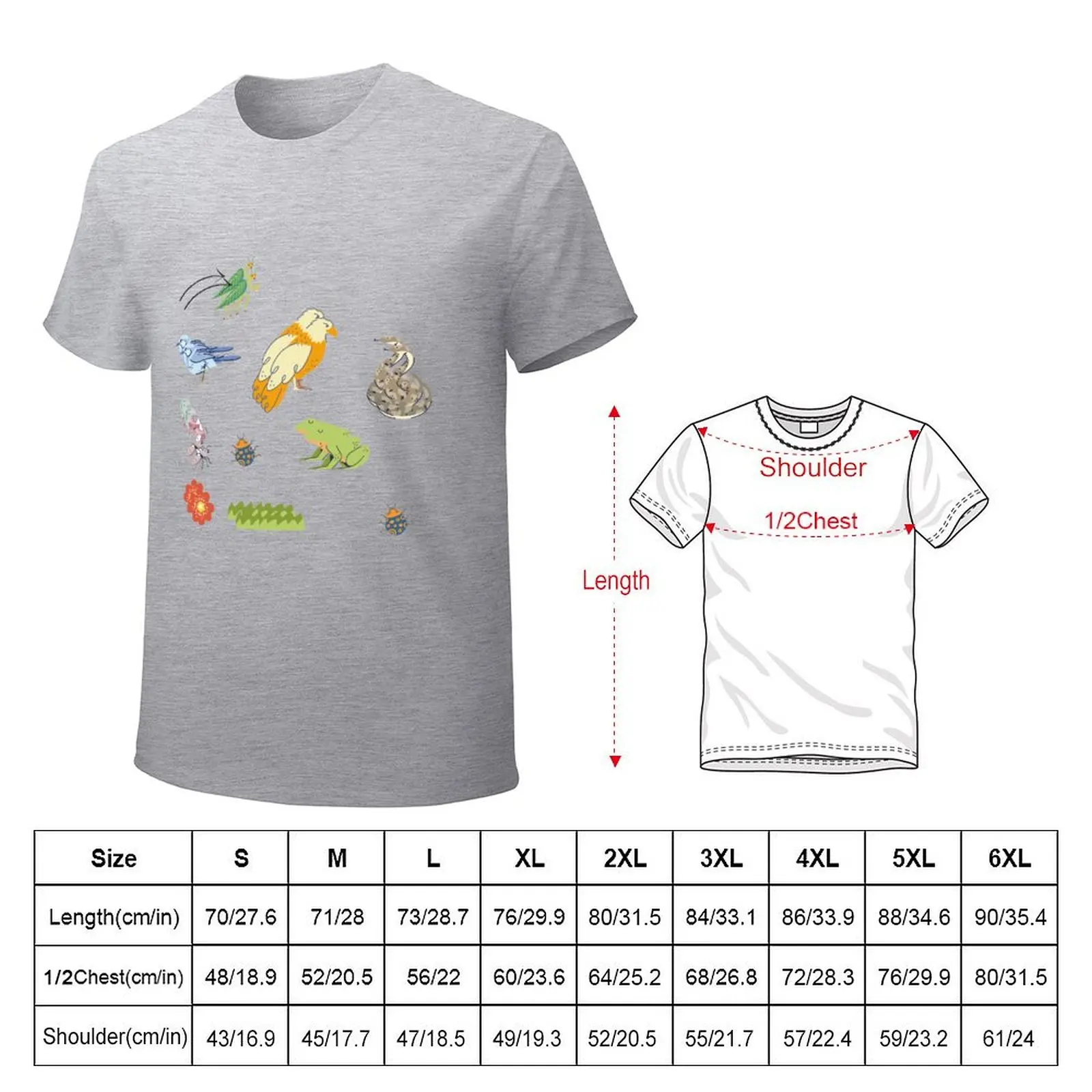 Insect and Forest Animals T-shirt Blouse boys whites hippie clothes fitted t shirts for men