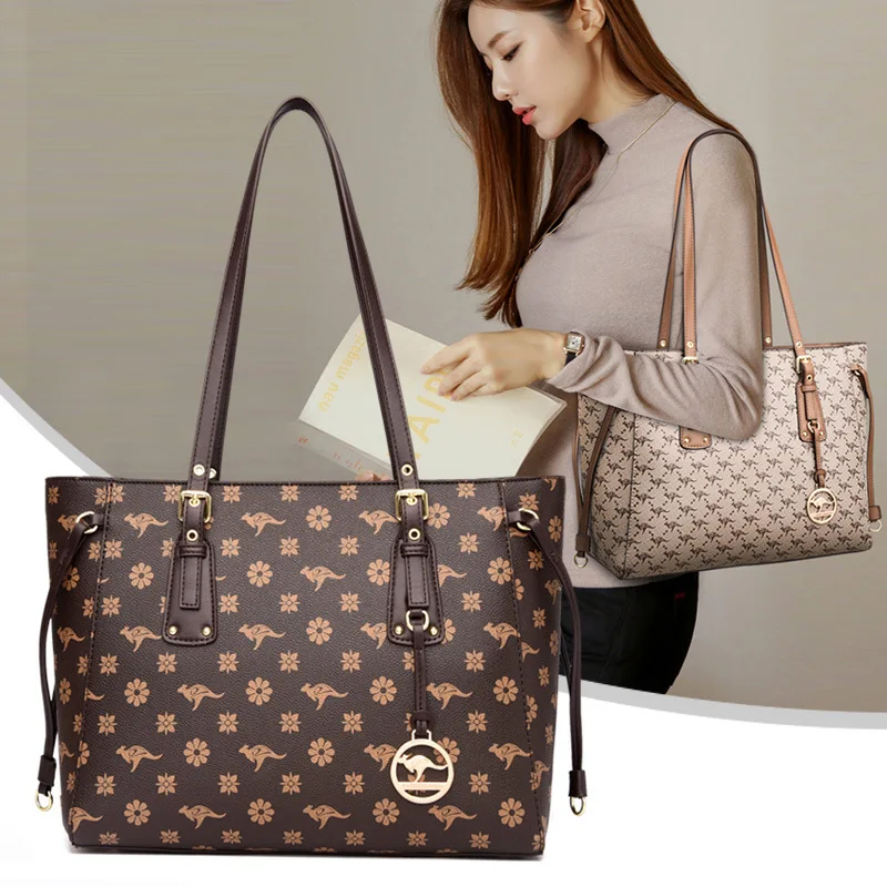 

Стильная сумка подмышки с принтом 2025 года — просторная сумка через плечо, элегантная сумка со съемным ремешком, модная женская сумка-тоут