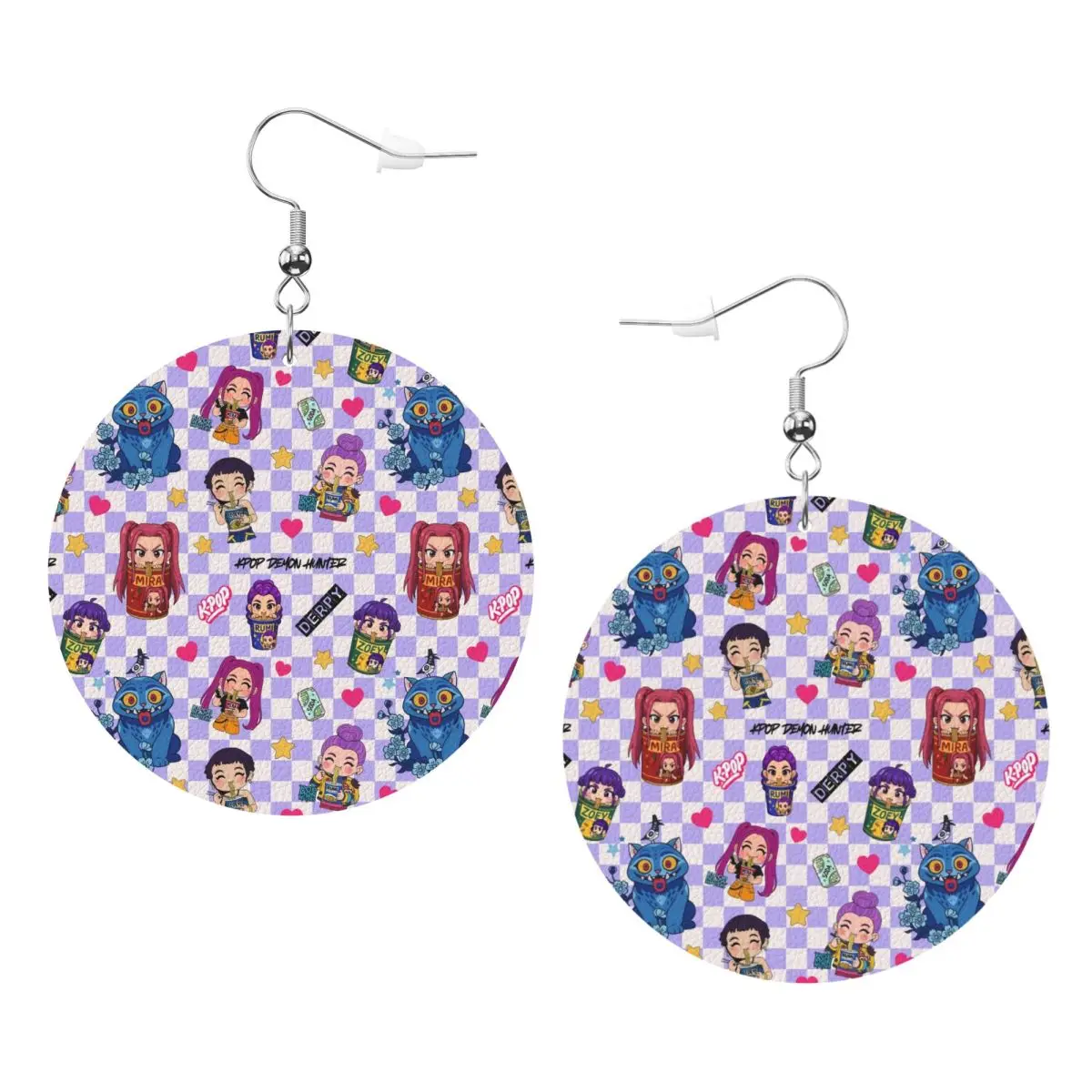 

Пользовательские K-KPop D-Demon H-Hunters плакат ПВХ кожаные серьги висячие серьги ювелирные изделия для женщин аниме мультфильм для жены подарок матери