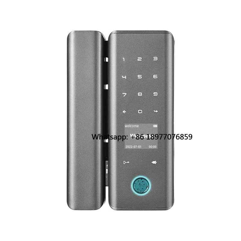 Smart Locks Wifi High Security Door Fingerprint Smart Door Lock Glass Steel Double Side Sliding Glass Door Lock