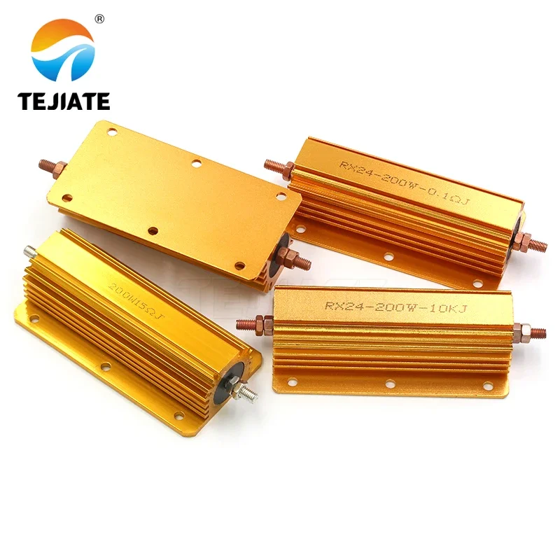 RXG24-200W high power gold aluminum shell heat dissipation limiting resistor 0.1/0.5/1/50/100 ohm 2K