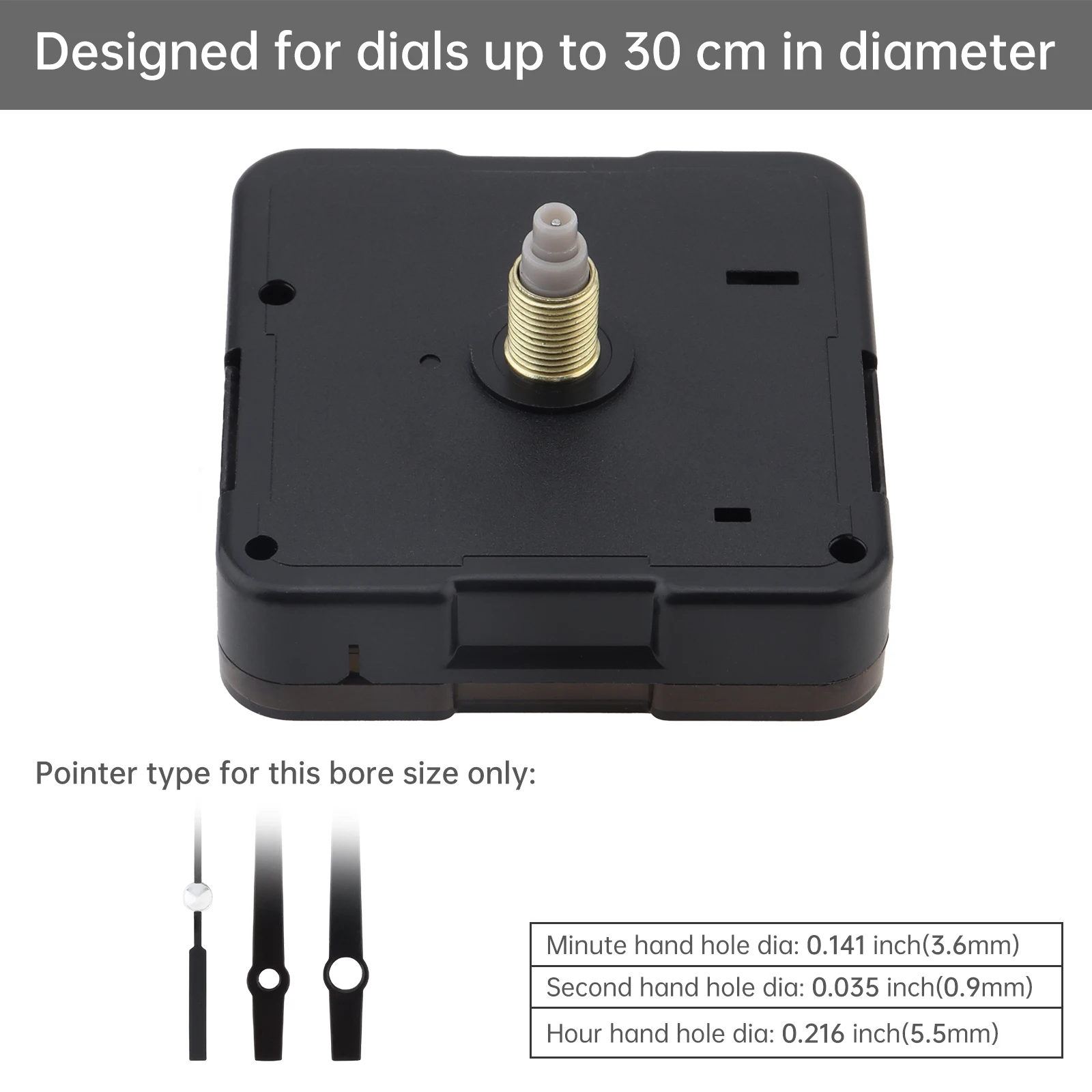 12-23mm Shaft Quartz Silent Battery Operated Clock Movement Replacement Tools for Clock Repair / DIY, Wall Clock Repair Parts