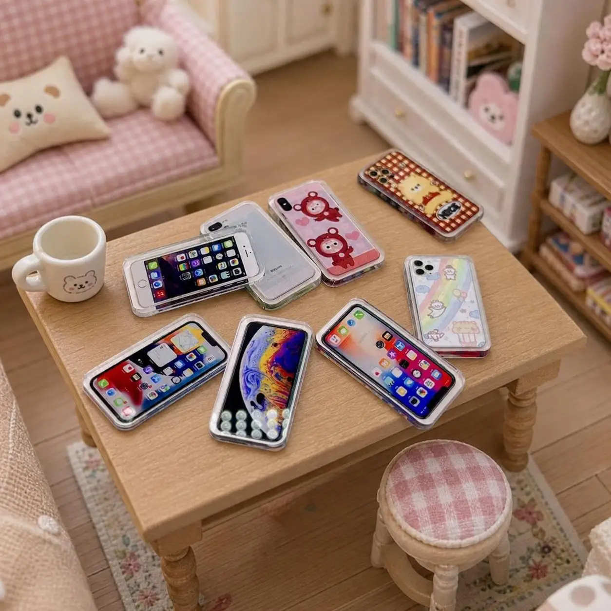 1:12 Miniature Phone Phone Decoration Dollhouse Mobile Phone Model Dollhouse Miniature House Miniature Things Doll Houses