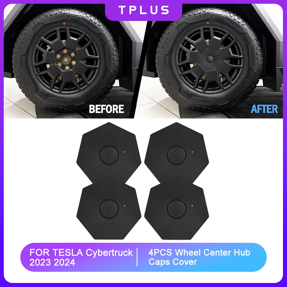 

Car Wheel Center Hub Caps Cover For Tesla Cybertruck 2024 Accessories 4PCS Full Coverage Tyre Center Full Rim Cover Modification