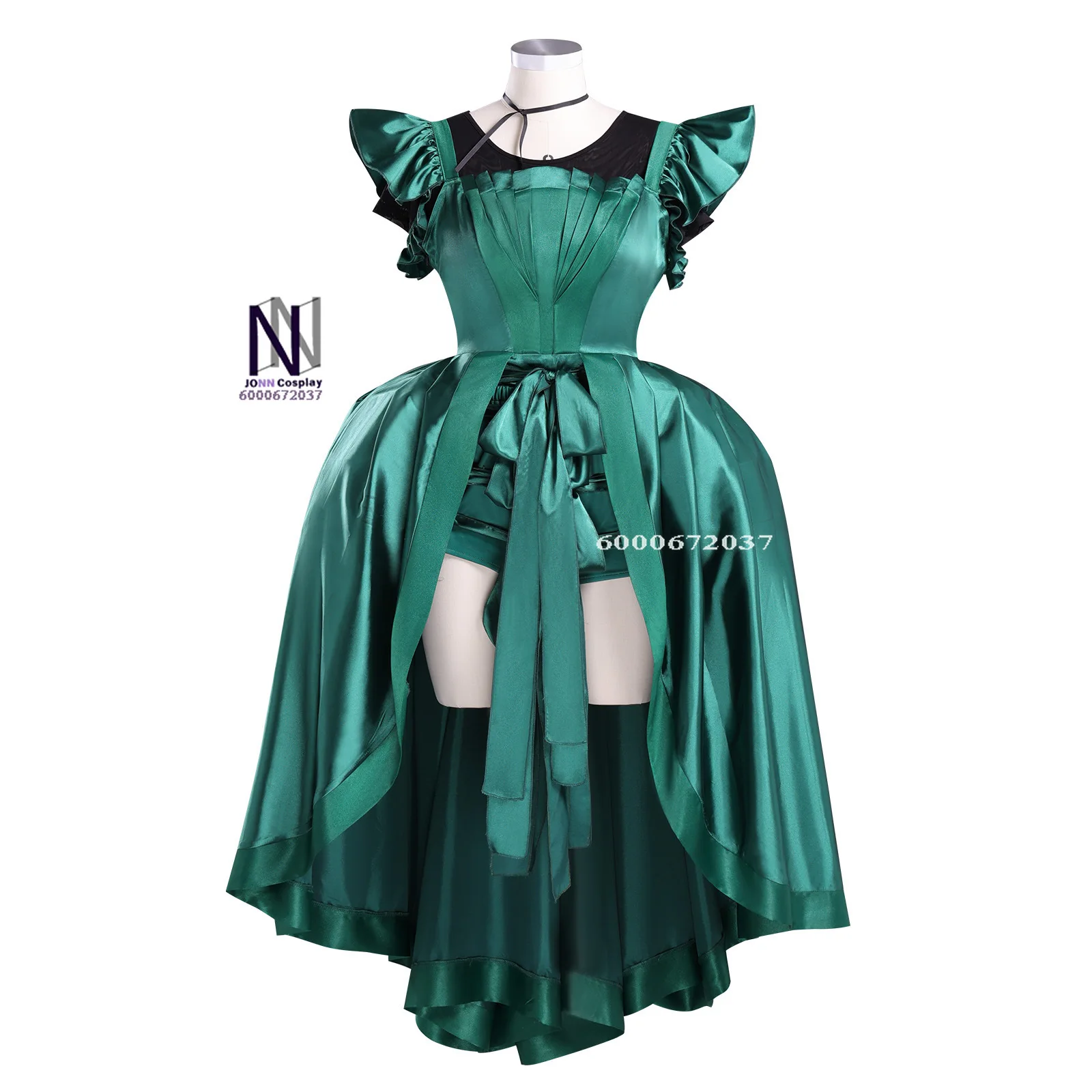 

2025 Movie Cosplay Costume Anime Agnes Role Playing Green Evening Dress Full Set for Women Comic Con Halloween Party Suits Set