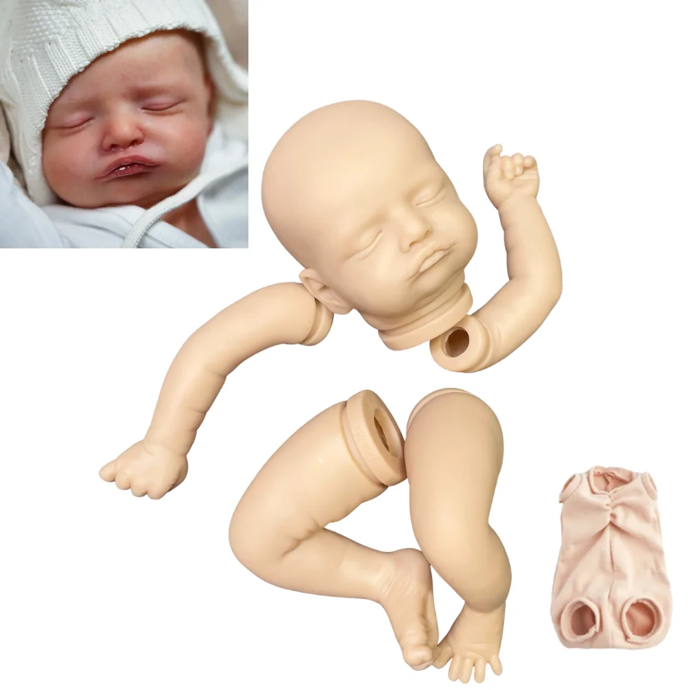 19 Inches Vinyl Reborn Doll Kit Hand Made Baby Kit Rosalie Reborn Supply DIY Doll Kit Toy Doll Parts With Cloth Body