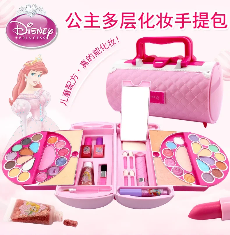 Disney girls Princess frozen Makeup Box Cosmetic Toys handbag snow White  Watersoluble Makeup gift toys